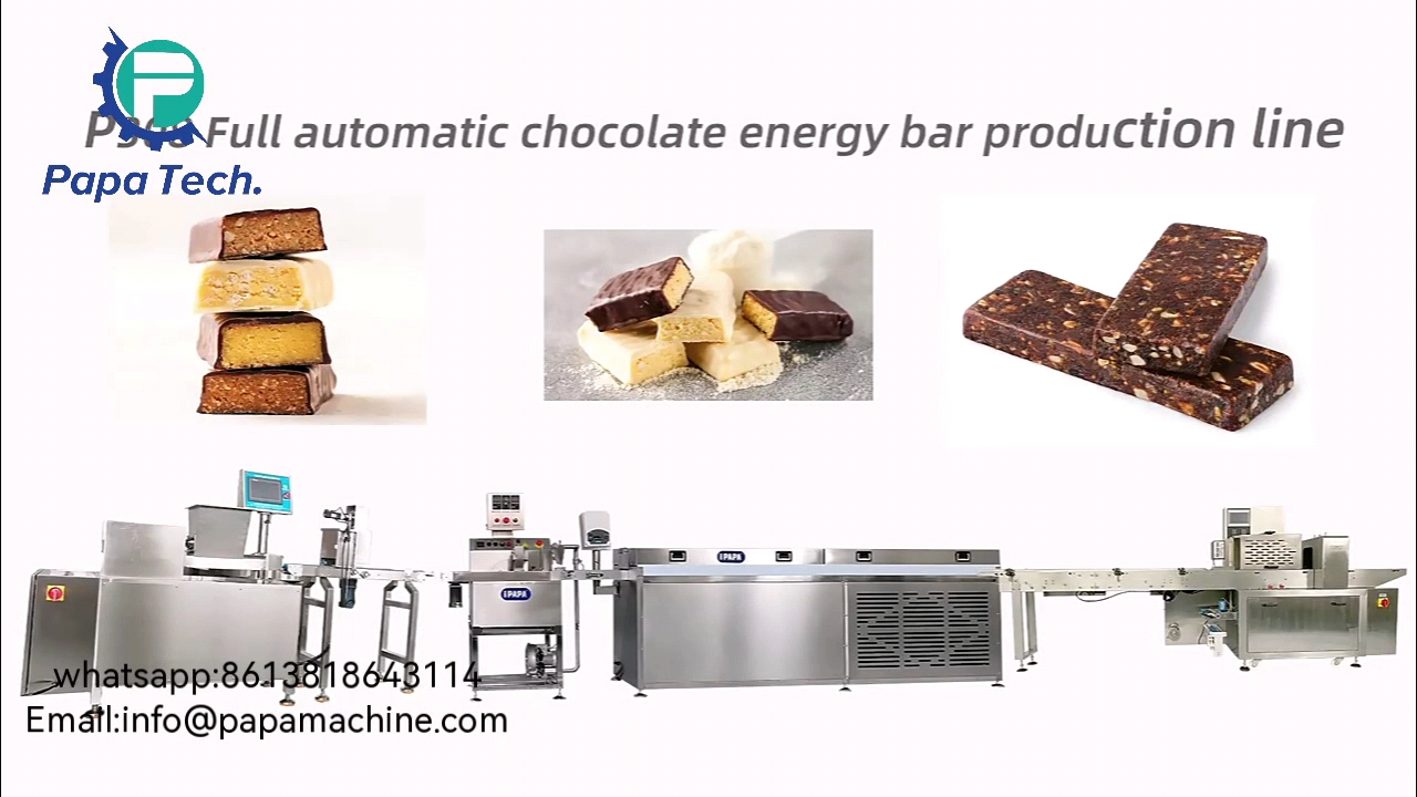 chocolate enrober work with protein bar machine