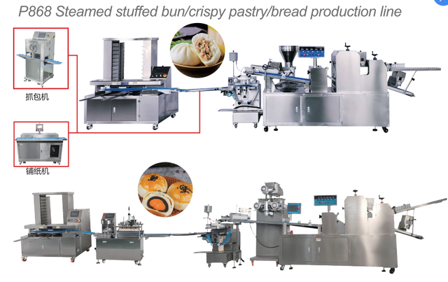 P868 Steamed Stuffed Bun Machine Crispy Pastry Making Machine Bread Production Line 