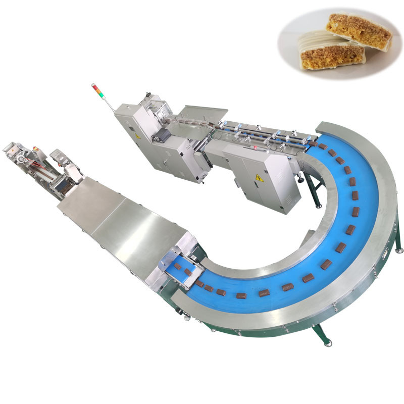 Chocolate protein bar extruding machine energy bar extruder chocolate date bar making machine flow packing machine chocolate enrober 