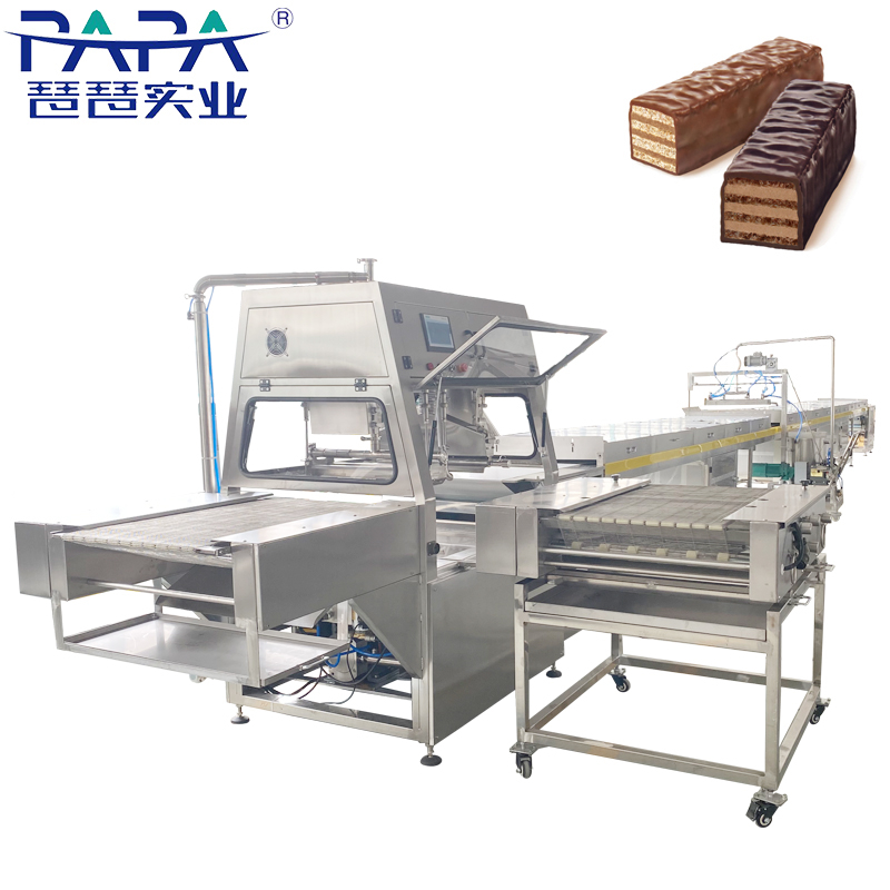 Chocolate Enrobing Machine Banana Chip Drizzel Chocolate Decoration Glazing Machine